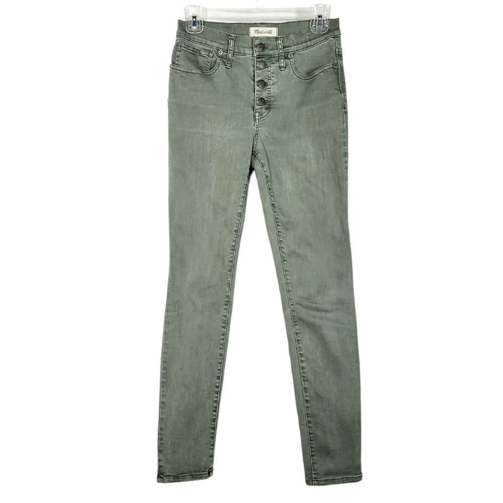 MADEWELL 9" Mid-Rise Skinny Jeans: Garment-Dyed Button-Front Edition